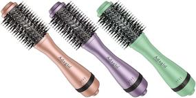 img 2 attached to Adagio California Blowout Brush: 2 в 1 горячая воздушная щетка-стилизатор и сушилка - круглая щетка с отрицательными ионами - щетка-фен с функцией выпрямления волос - стайлинговый инструмент для женщин (2 дюйма, лаванда)