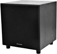 🔊 monoprice 8 inch 60-watt powered subwoofer with auto-on function - ideal for studio and home theater - black logo