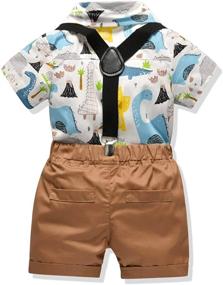 img 3 attached to Carlatar Little Gentleman 👦 Outfits: Stylish Suspender Boys' Clothing Sets