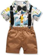 carlatar little gentleman 👦 outfits: stylish suspender boys' clothing sets logo