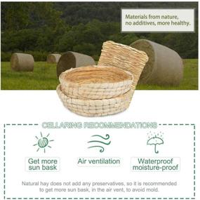 img 2 attached to Bunny Grass Mat Bed 3-Pcs: Natural Woven Straw Mats for Rabbit Digging, Guinea Pig Hay Basket, Chewing Toys for Small Pets