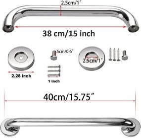 img 3 attached to 🚿 16 Inch Shower Grab Bar Set (2 Pack) - ZUEXT Chrome Stainless Steel Bathroom Grab Bar, Shower Handle, Bathroom Balance Bar, Safety Hand Rail Support - Ideal for Handicap, Elderly, Injury, Senior Assist Bath Handle