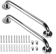 🚿 16 inch shower grab bar set (2 pack) - zuext chrome stainless steel bathroom grab bar, shower handle, bathroom balance bar, safety hand rail support - ideal for handicap, elderly, injury, senior assist bath handle logo