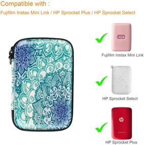 img 3 attached to 📸 Fintie Protective Case for Fujifilm Instax Mini Link Printer - Hard Shockproof Carry Bag, Compatible with HP Sprocket Plus/Select Photo Printer (Emerald Illusions): Ultimate Protection and Compatibility for Your Portable Printers