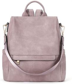 img 4 attached to 🎒 Vintage Two Toned Fashion Backpack: Stylish Shoulder Handbags & Wallets for Women