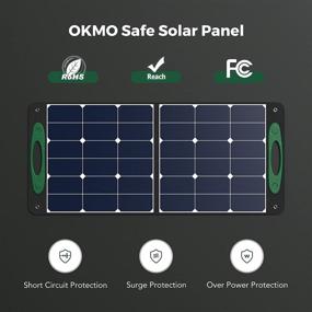 img 3 attached to Переносная солнечная панель OKMO OS100 для портативной электростанции OKMO G1000/G2000: складной солнечный зарядник с USB-выходами для отдыха на природе и запасной солнечной энергии без сети.