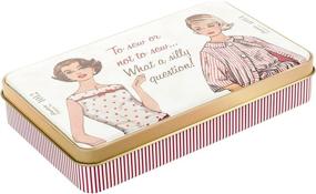 img 4 attached to Simplicity Vintage Fashion 60's Tin Box Sewing Kit for Travel, 7.5 Inches Long x 4.5 Inches Wide x 1.2 Inches High