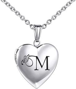 img 4 attached to 📿 Charming MUERDOU Initial Alphabet Necklace: Exquisite Girls' Jewelry with Personalized Pictures