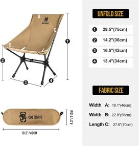 img 2 attached to OneTigris High Back Camping Chair: Lightweight, Compact, and Sturdy – Perfect for Hiking, Travel, Beach, and Picnics!