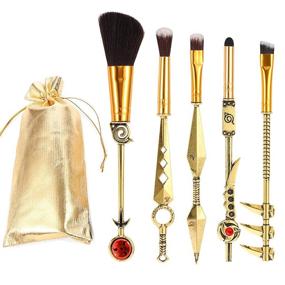 img 4 attached to Ultimate Anime-Inspired Makeup Brush Set: 5pcs Cosplay Gift Collection (005-NT)