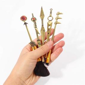 img 1 attached to Ultimate Anime-Inspired Makeup Brush Set: 5pcs Cosplay Gift Collection (005-NT)