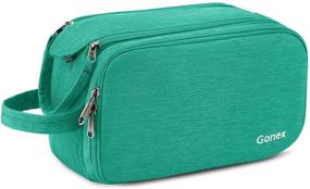 img 4 attached to Gonex Travel Toiletry Bag – Dual-Way Zippers Dopp Kit for Men and 👜 Women – Green Cosmetic Organizer for Toiletries, Makeup, Shaving – Perfect for Business Trip