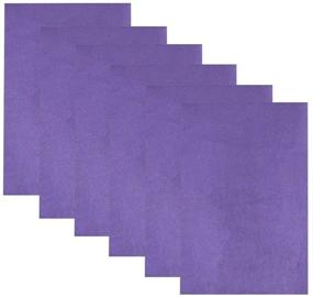 img 3 attached to 🎀 Искусственная кожа с муаром - формат A4, 6 листов (фиолетовый) для серёжек, бантиков и ободков