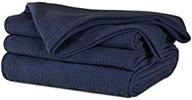 midnight blue berkshire polartec softec blanket - full/queen size logo
