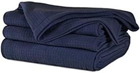 img 4 attached to Midnight Blue Berkshire Polartec Softec Blanket - Full/Queen Size