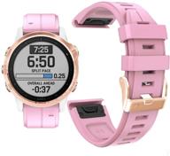 🌸 силиконовый ремешок yooside для garmin fenix 6s/fenix 5s plus - спортивный водонепроницаемый браслет (розовый) логотип