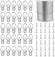 stainless steel picture hanging wire kit - findtop 1.5mm x 98 feet wire with 30 d-ring picture hangers and screws logo
