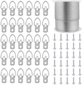 img 4 attached to Stainless Steel Picture Hanging Wire Kit - findTop 1.5mm x 98 Feet Wire with 30 D-Ring Picture Hangers and Screws