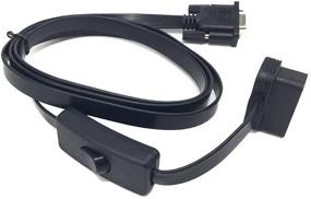 img 2 attached to 🔌 Fotag OBD2 16 Pin to DB9 RS232 Serial Port Adapter Cable with Power Switch - 1.5M 5ft