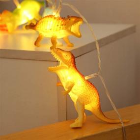 img 3 attached to SAKACACT Dinosaur String Lights for Kids - Realistic 12LEDs 🦕 Dino Light Toy, Super Fun 8 Mode Remote Controlled Children's Gift