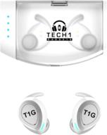 🎧 наушники tech 1 gadgets tws true wireless 5.0 bluetooth ipx7 водонепроницаемые наушники с высококачественным звуком - белые: погрузитесь в высококачественное беспроводное аудио логотип