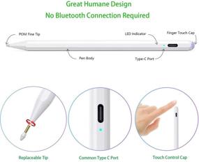 img 2 attached to 🖊️ 2021 Pencil for Apple iPad Air 4th/3rd Generation - Palm Rejection Stylus Pen for iPad Air 10.9" 4th/10.5" 3rd Gen - Compatible with Apple 2nd Gen Pencil for iPad Air - White