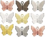 🦋 ilovediybeads 100pcs craft supplies brass mini mixed butterfly pendants charms for diy jewelry making, crafting findings & accessories – perfect for necklaces, bracelets (m256) logo