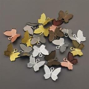 img 2 attached to 🦋 iloveDIYbeads 100Pcs Craft Supplies Brass Mini Mixed Butterfly Pendants Charms for DIY Jewelry Making, Crafting Findings & Accessories – Perfect for Necklaces, Bracelets (M256)