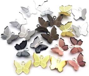 img 1 attached to 🦋 iloveDIYbeads 100Pcs Craft Supplies Brass Mini Mixed Butterfly Pendants Charms for DIY Jewelry Making, Crafting Findings & Accessories – Perfect for Necklaces, Bracelets (M256)