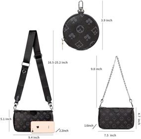 img 3 attached to Black Crossbody Bags for Women - WOQED Shoulder Handbags Set Including Small Coin Purse - 3 Sizes Available