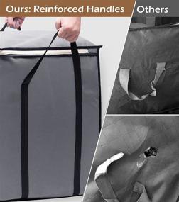 img 2 attached to 🛏️ SLEEPING LAMB Large Foldable Storage Bag Organizer - Clothes, Blanket, Comforter, Clothing, Bedding Container with Durable Handles in Grey