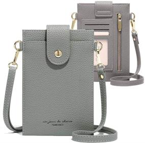 img 4 attached to 👜 Women's Crossbody Cellphone Bag: Small Shoulder Purse with Card Holder, Wallet Pouch