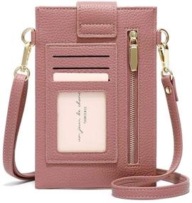 img 2 attached to 👜 Women's Crossbody Cellphone Bag: Small Shoulder Purse with Card Holder, Wallet Pouch