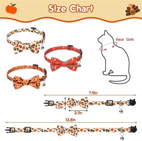 img 3 attached to EXPAWLORER Bowtie Cat Collar Set - Breakaway Collars with Removable Bell, Adjustable for Cats and Small Dogs, Cute Festive Decorations for Christmas and Thanksgiving, Pack of 3