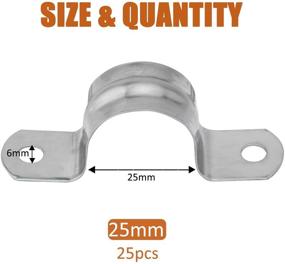 img 3 attached to 🔧 ISPINNER 25pcs M25 Stainless Steel Rigid Pipe Strap for 1 Inch Hose OD, 2-Hole Cable U Bracket Clamp Hanger Tube Strap Tension Clips – Enhanced SEO