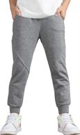 👖 premium boys' elastic sweatpants: cotton solid color drawstring jogger track pants with pockets - black, sizes 7t-8t - stylish & comfy boys' clothing option logo