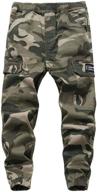 👖 loktarc boys' clothing: cargo pants with drawstring jogger style logo