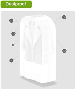 img 1 attached to 👕 KONKY Garment Clothes Cover Protector: Translucent Dustproof Waterproof Hanging Storage Bag with Full Zipper & Magic Tape - Small