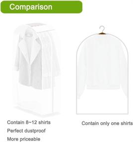 img 3 attached to 👕 KONKY Garment Clothes Cover Protector: Translucent Dustproof Waterproof Hanging Storage Bag with Full Zipper & Magic Tape - Small