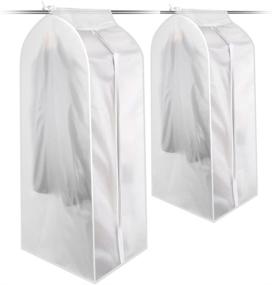 img 4 attached to 👕 KONKY Garment Clothes Cover Protector: Translucent Dustproof Waterproof Hanging Storage Bag with Full Zipper & Magic Tape - Small