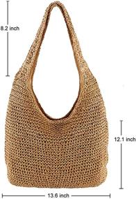 img 3 attached to 👜 Ayliss Women's Straw Shoulder Bag Bucket Tote for Summer Beach, Handmade Woven Weaving Handbag