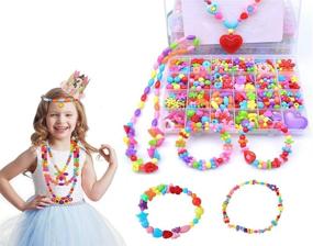 img 1 attached to 🧑 Analyzing Children DIY Bead Set: Assorted Acrylic Beads Kit for Crafting Jewelry, Bracelet Making Kit for Kids, Jewellery Set for Girls, Mixed Beads for Jewelry Making