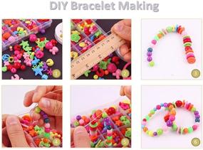 img 3 attached to 🧑 Analyzing Children DIY Bead Set: Assorted Acrylic Beads Kit for Crafting Jewelry, Bracelet Making Kit for Kids, Jewellery Set for Girls, Mixed Beads for Jewelry Making