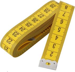 img 1 attached to 📏 Wisdompro 120-Inch (300cm) Soft Tape Measure for Sewing, Tailor Cloth, and Body Measurement - Indexed in Metric and Standard Units, Convenient 0.75-Inch Wide PVC Fiberglass Cloth - Yellow