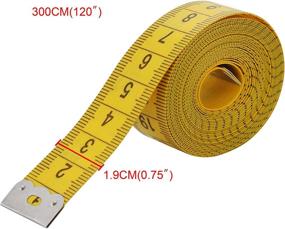 img 3 attached to 📏 Wisdompro 120-Inch (300cm) Soft Tape Measure for Sewing, Tailor Cloth, and Body Measurement - Indexed in Metric and Standard Units, Convenient 0.75-Inch Wide PVC Fiberglass Cloth - Yellow