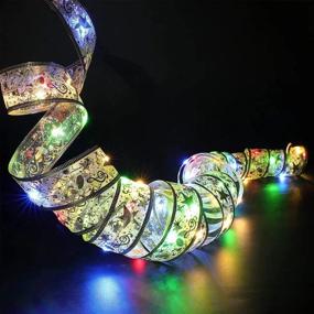 img 2 attached to 🎄 Colorful 13ft Battery Operated Shining Ribbon Christmas Fairy Lights – Perfect for Xmas Tree, Parties, Holidays, Birthdays, Indoor/Outdoor Decor Hanging