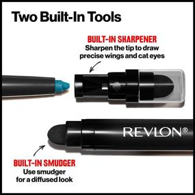 img 2 attached to 💄 Revlon ColorStay Pencil Eyeliner with Built-in Sharpener, Waterproof & Smudgeproof Formula, Longwearing Ultra-Fine Tip, 201 Black Shade, 0.01 Oz