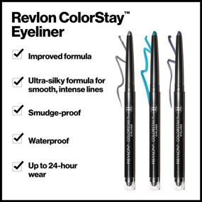 img 3 attached to 💄 Revlon ColorStay Pencil Eyeliner with Built-in Sharpener, Waterproof & Smudgeproof Formula, Longwearing Ultra-Fine Tip, 201 Black Shade, 0.01 Oz