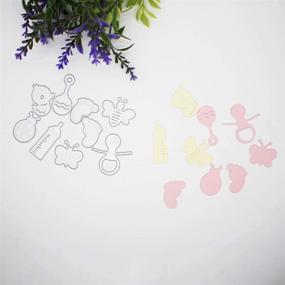 img 2 attached to 🔪 Tikii Metal Cutting Dies: Baby Pacifier, Duck, Butterfly, Bee, Ladybird, Toy, Feeding Bottle, Footprints - Ideal for Card Making and Scrapbooking
