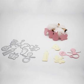 img 1 attached to 🔪 Tikii Metal Cutting Dies: Baby Pacifier, Duck, Butterfly, Bee, Ladybird, Toy, Feeding Bottle, Footprints - Ideal for Card Making and Scrapbooking